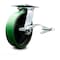 Service Caster 8 Inch Green Poly on Cast Iron Caster with Roller Bearing and Brake/Swivel Lock SCC-35S820-PUR-GB-SLB-BSL - alternate 3